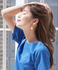 Tiaclasse 【ニッケル素材】大粒パール付き揺れピアス