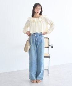 earth music&ecology 2wayオフショルバルーンヘムフリルブラウス