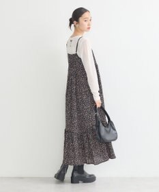 earth music&ecology 切替パイピングフラワーキャミワンピース