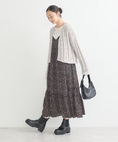 earth music&ecology 切替パイピングフラワーキャミワンピース