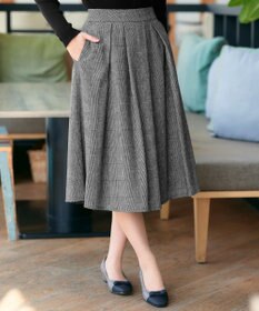 Tiaclasse 【新色追加・洗える】ウール調タックフレアスカート