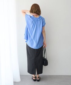 YECCA VECCA ギャザーリボンブラウス