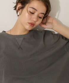 AMERICAN HOLIC ピグメント加工ミニ裏毛半袖プルオーバー