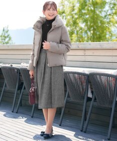 Tiaclasse 【新色追加・洗える】ウール調タックフレアスカート