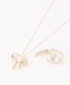 TOCCA RIBBON＆FLOWER BROOCH NECKLACE 2セット ブローチネックレス