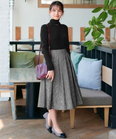 Tiaclasse 【新色追加・洗える】ウール調タックフレアスカート