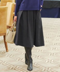 Tiaclasse 【新色追加・洗える】ウール調タックフレアスカート