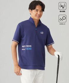 23区GOLF 【MEN】【吸水速乾/UVカット】ストレッチダンボールモックネックシャツ