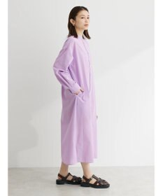 Green Parks 綿麻混バンドカラーシャツワンピース