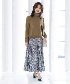 Tiaclasse L 【洗える】もっちり柔らかいリブタートルプルオーバーニット