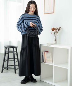 WEGO ボーダーショートニットプルオーバー