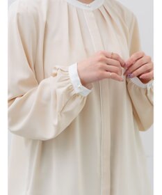 Te chichi パール釦配色タックブラウス