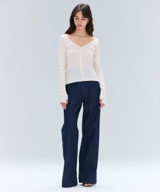 BEIGE， 【洗える・BAILA 10月号掲載】MARINO / 2WAYリブコンパクトカーディガン