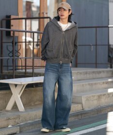 WEGO 【ユニセックス着用ITEM/SMLサイズ展開】カバーフィットバルーンデニムパンツ