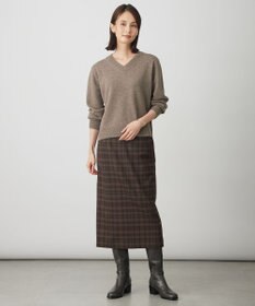 J.PRESS LADIES S milledタータンラメチェック ナロー スカート