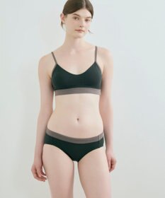 une nana cool 綿ベア天竺 カラーブロッキング ノンワイヤーブラジャー