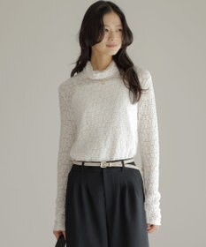 組曲 【WEB限定】フラワーチュールタートルネック カットソー