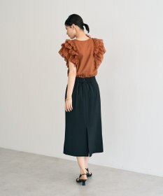 YECCA VECCA ラッフルVネックブラウス