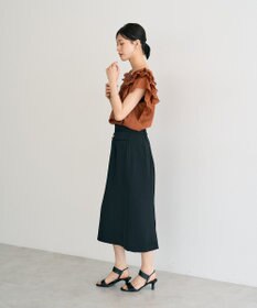 YECCA VECCA ラッフルVネックブラウス