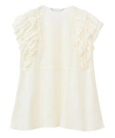 YECCA VECCA ラッフルVネックブラウス