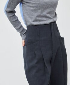 BEIGE， LAC / 2WAYストレッチワイドタックパンツ