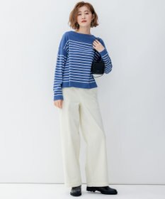 23区 S 【洗える】23区DENIM ベルベットストレッチ ワイドパンツ