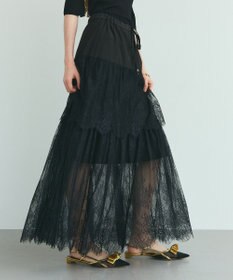 GRACE CONTINENTAL レース切替ティアードスカート