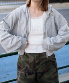 WEGO ダメージショートジップパーカー