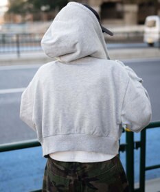 WEGO ダメージショートジップパーカー