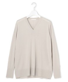 ICB L 【洗える】コンパクトファインウール Vネックニット