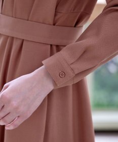 Tiaclasse 【洗える】ベルト付きスキッパーシャツワンピース