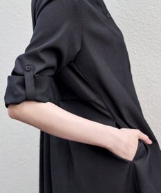 Tiaclasse 【洗える】ベルト付きスキッパーシャツワンピース