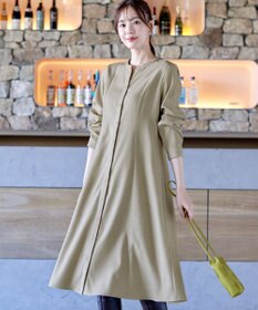 Tiaclasse 【洗える】ベルト付きスキッパーシャツワンピース