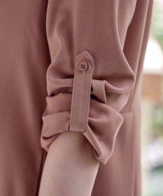 Tiaclasse 【洗える】ベルト付きスキッパーシャツワンピース