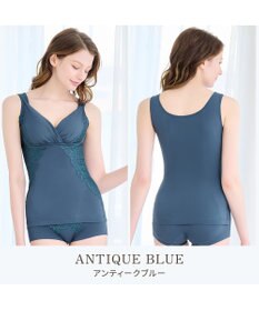 BRADELIS New York 【BRADELIS NewYork peace】綿混キャッチャーカップレースブラキャミ24 ノンワイヤー 補正 下着 ボディスーツ カップ付き ブラトップ