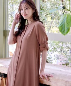 Tiaclasse 【洗える】ベルト付きスキッパーシャツワンピース