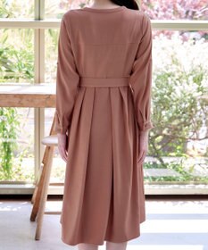 Tiaclasse 【洗える】ベルト付きスキッパーシャツワンピース