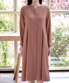 Tiaclasse 【洗える】ベルト付きスキッパーシャツワンピース