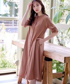 Tiaclasse 【洗える】ベルト付きスキッパーシャツワンピース