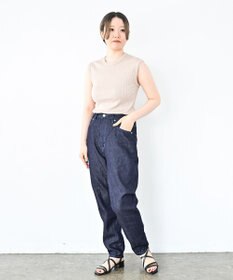 caqu FS linen ankle tapered アンクル丈 テーパードボーイフィットリネンデニム