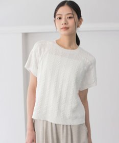 組曲 L 【WEB限定】バックリボンケーブル ニット