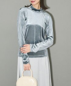 Green Parks ラインストーンハイネックトップス