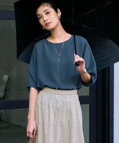 23区 L 【吸水速乾/UVカット/接触冷感】ストレッチジョーゼット ランタンスリーブ カットソー