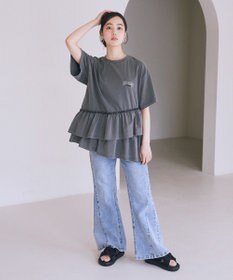 earth music&ecology 異素材ドッキンググラフィックTシャツ