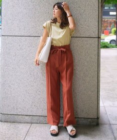 WEB/一部店舗限定】LIBECO THICK タックワイド パンツ / 23区 L