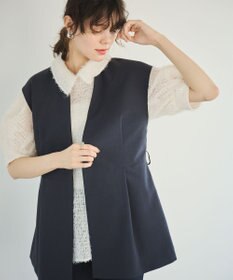 #Newans 【洗濯機可能/ストレッチ】ペプラムジレ