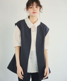 #Newans 【洗濯機可能/ストレッチ】ペプラムジレ