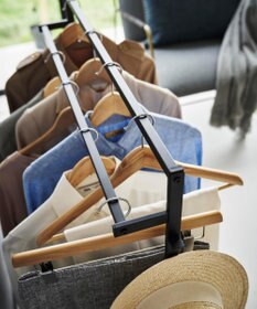 tower 収納力アップハンガーラック タワー 2段 ブラック