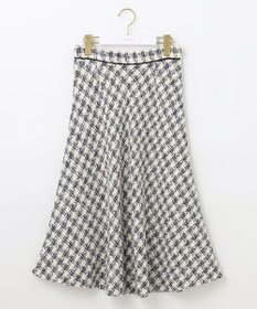 ANY SIS L パフィツイードミディ スカート