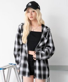 WEGO フードチェックBIGシャツ